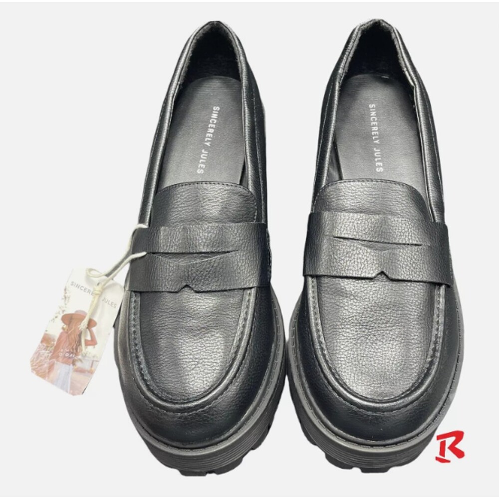 Sincerely Jules Rocker Platform Loafers  Black WOMENS SIZE 10M